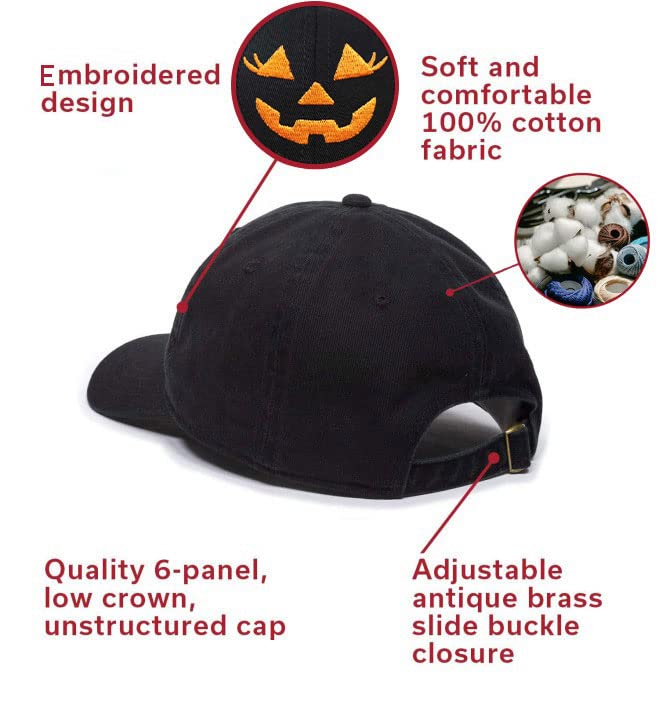 Embroidered Halloween Ghost Denim Baseball Cap