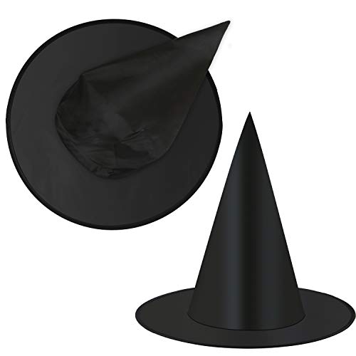 10-Pack Black Witch Hats for Halloween Costumes