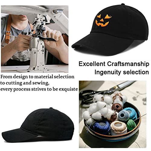 Embroidered Halloween Ghost Denim Baseball Cap