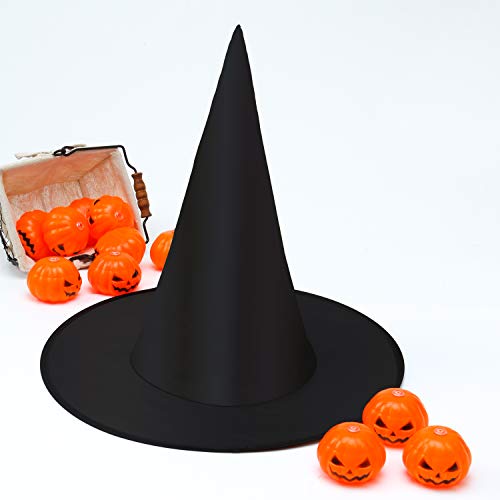 10-Pack Black Witch Hats for Halloween Costumes