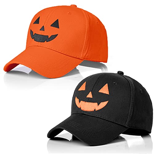 Pumpkin Face Halloween Baseball Cap - 2 Pack