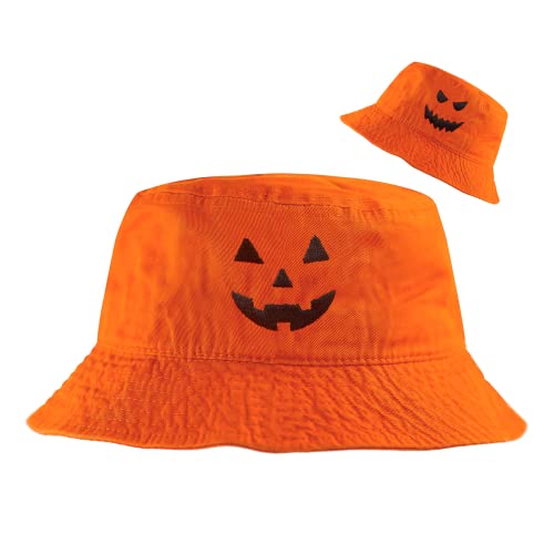 Embroidered Jack o' Lantern Halloween Bucket Hat