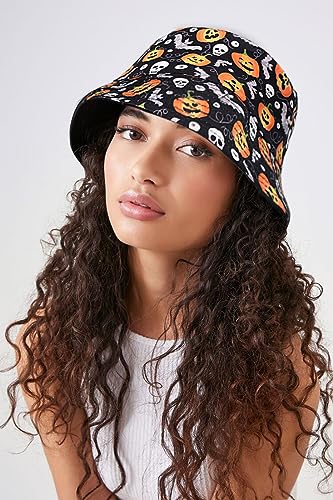 Reversible Halloween Pumpkin Skull Beach Bucket Hat