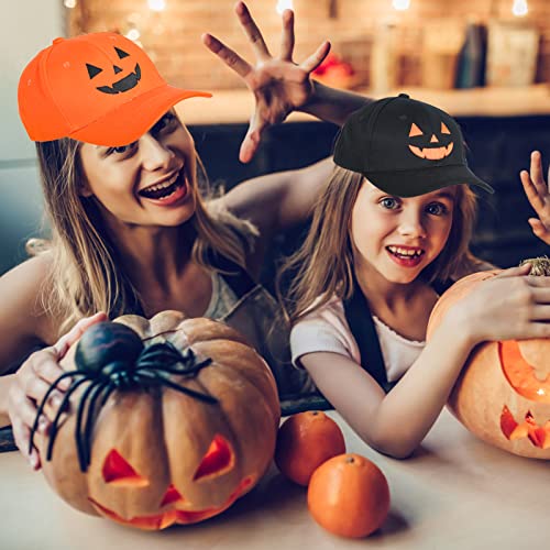 Pumpkin Face Halloween Baseball Cap - 2 Pack