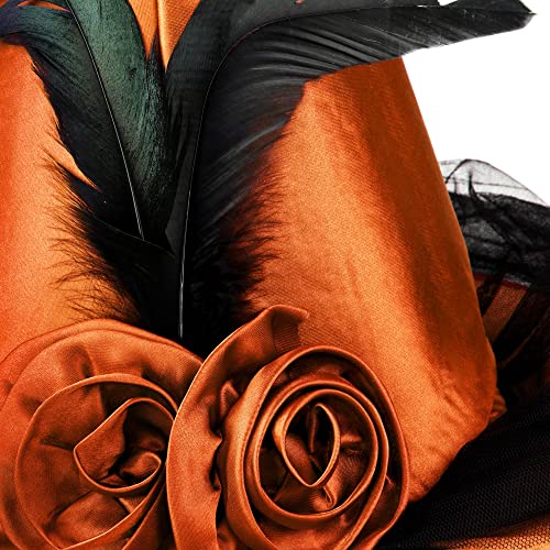 Wicked Black Witch Hat with Orange Veil