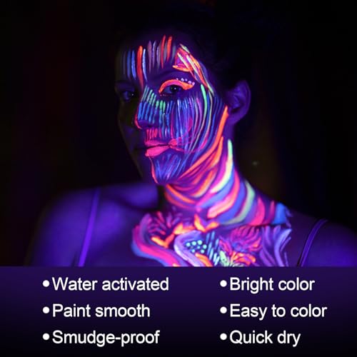Glow in the Dark UV Blacklight Face Paint Palette