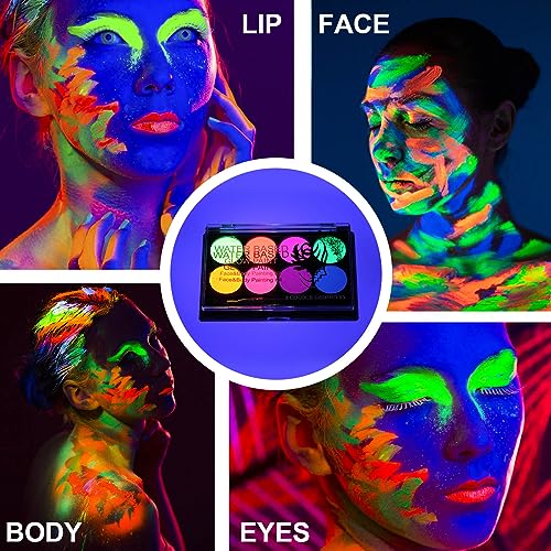 Glow in the Dark UV Blacklight Face Paint Palette