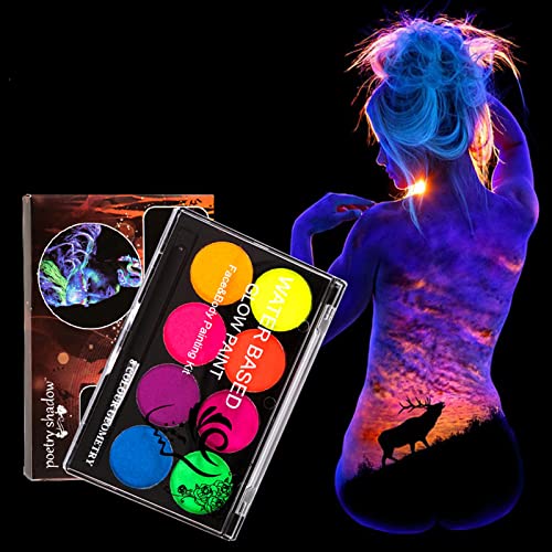 Glow in the Dark UV Blacklight Face Paint Palette