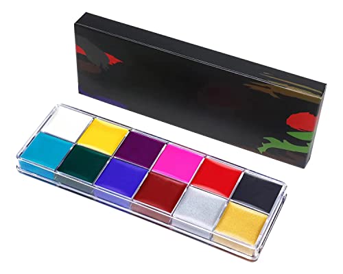 12 Color Halloween Face & Body Paint Kit