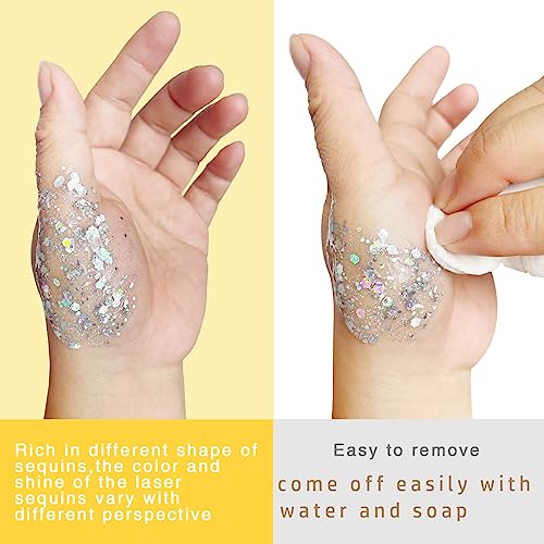 White Body Glitter for Halloween and Festivals