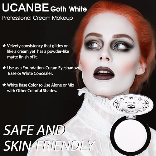 Goth White Cream to Powder Foundation Makeup