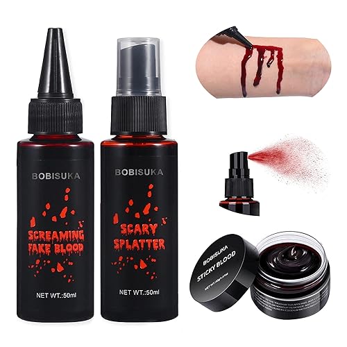 Realistic 3PCS Halloween Fake Blood Makeup Kit