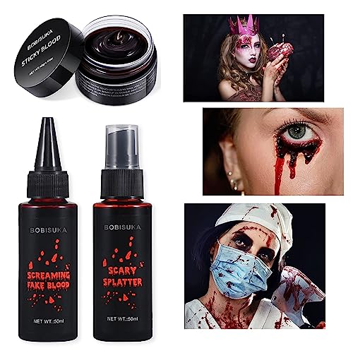 Realistic 3PCS Halloween Fake Blood Makeup Kit