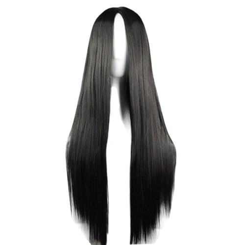 Long Black Synthetic Wig for Halloween Cosplay