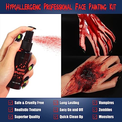 Realistic 3PCS Halloween Fake Blood Makeup Kit