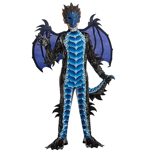 Boys Black and Blue Dragon Halloween Costume
