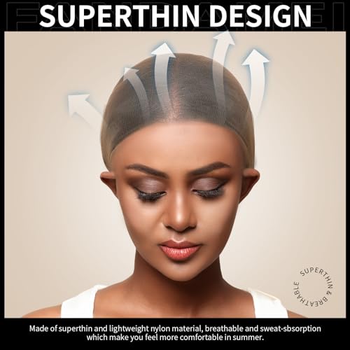 Light Brown Ultra Thin Wig Caps - 4 Pack