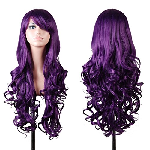 Dark Purple 32" Wavy Curly Cosplay Wig