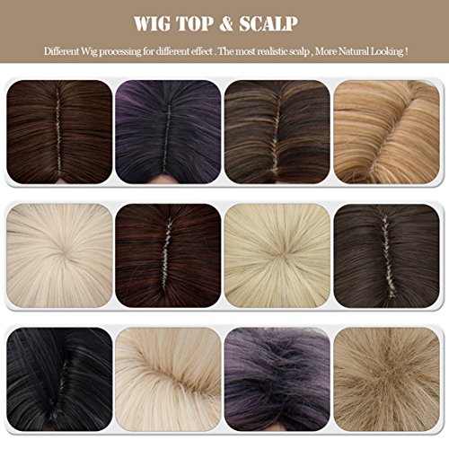 Ombre Pink Curly Bob Wig for Halloween Party