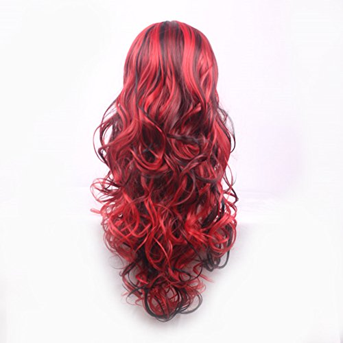 AneShe Red and Black Anime Cosplay Wig