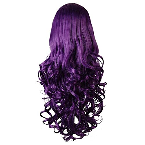 Purple Curly Cosplay Wig for Halloween Parties