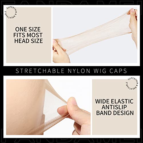 Light Brown Ultra Thin Wig Caps - 4 Pack