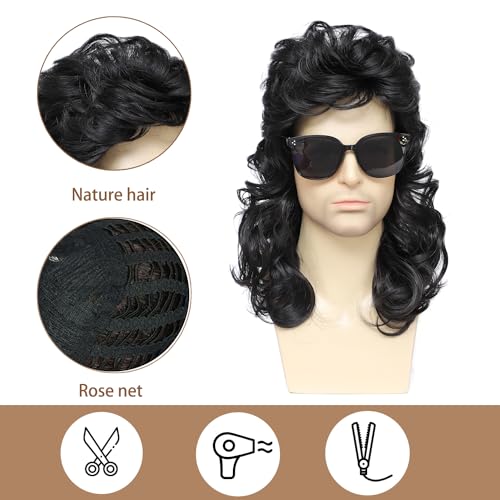 80s Mullet Wig for Halloween Costumes