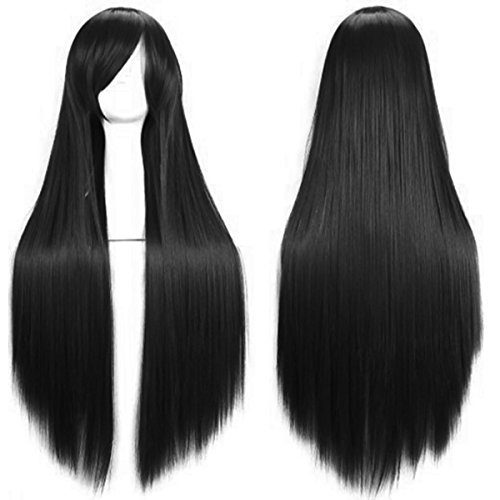 32" Black Anime Cosplay Wig for Women
