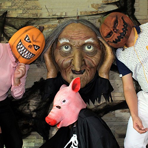 Creepy Deluxe Pumpkin Head Mask for Halloween