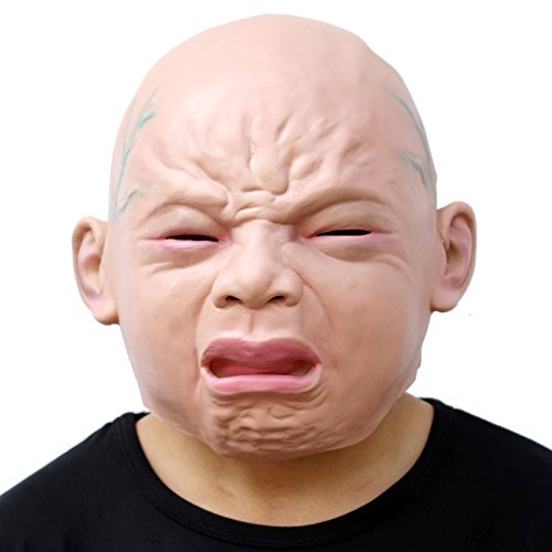 Creepy Realistic Crying Baby Mask for Halloween