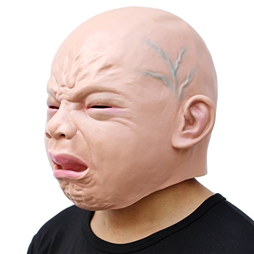Creepy Realistic Crying Baby Mask for Halloween