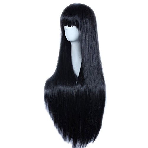 32" Black Anime Cosplay Wig for Women