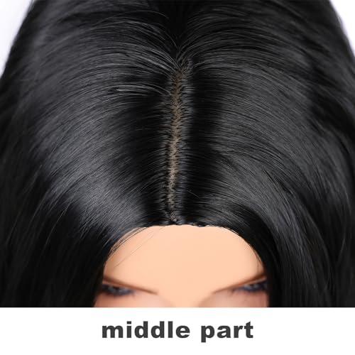 Black 28-Inch Straight Halloween Party Wig