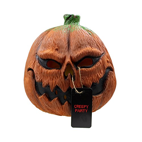 Creepy Deluxe Pumpkin Head Mask for Halloween