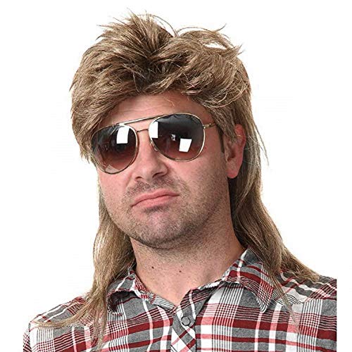 Light Brown 80s Mullet Wig for Men