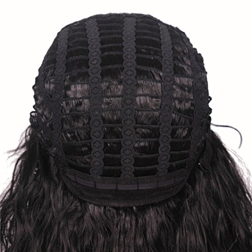 80s Long Curly Black Rocker Wig for Men