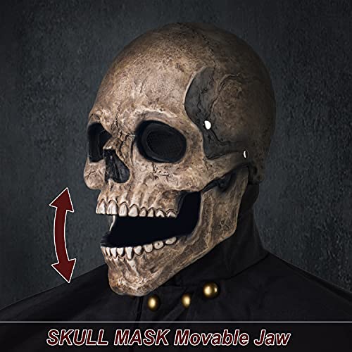 Creepy Movable Jaw Skull Mask for Halloween