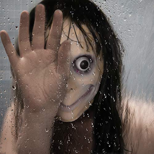 Creepy Devil Mask with Long Hair for Halloween