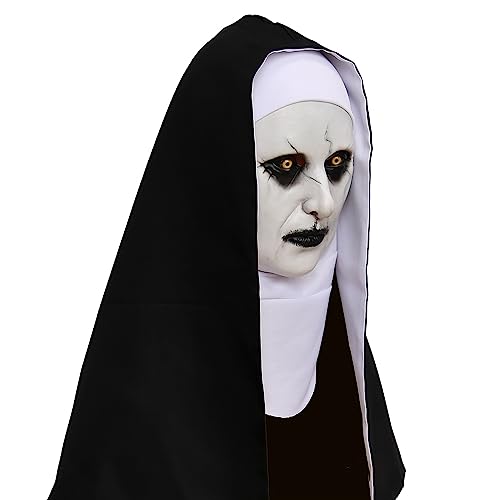 Scary Nun Latex Mask for Halloween Cosplay