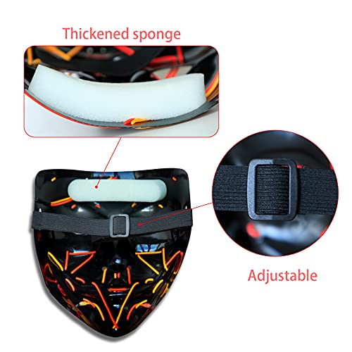 LED Light-Up Scary Halloween Mask - Pink & Ice Blue