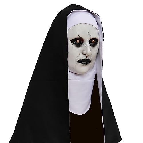 Scary Nun Latex Mask for Halloween Cosplay
