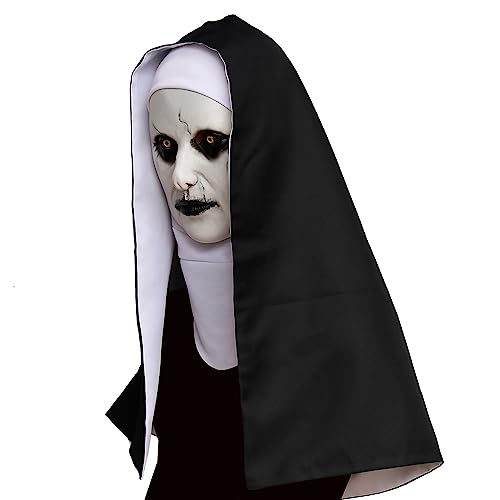Scary Nun Latex Mask for Halloween Cosplay