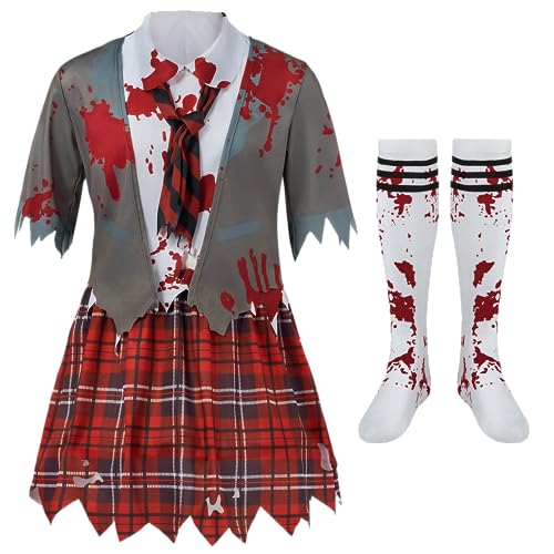 Zombie Schoolgirl Costume for Kids - Spooktacular Style