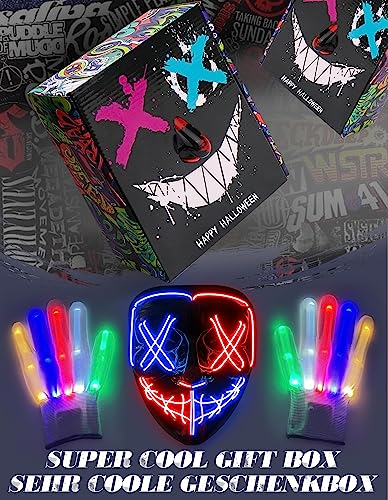 Light Up Skeleton Mask and Gloves Set