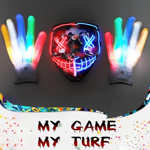 LED Skeleton Mask & Gloves Set for Halloween