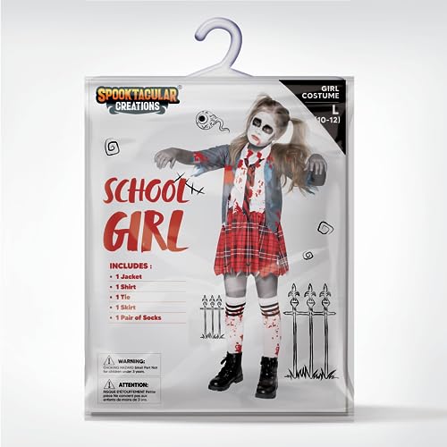 Zombie Schoolgirl Costume for Kids - Spooktacular Style