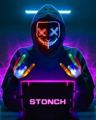 LED Skeleton Mask & Gloves Set for Halloween