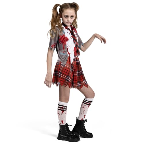Zombie Schoolgirl Costume for Kids - Spooktacular Style