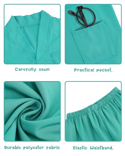 Kids Doctor Scrubs Halloween Costume Set, 7 Pieces