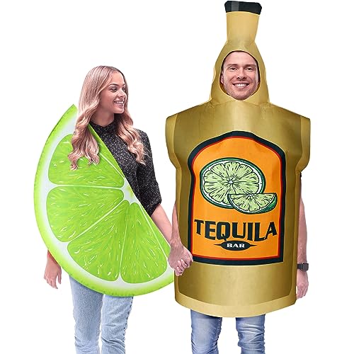 Couples Tequila Bottle & Lime Slice Costumes